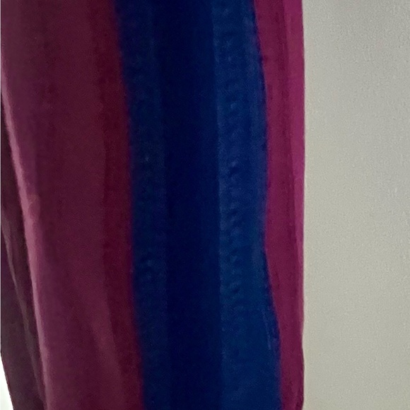 Free People Movement Size Small Burgundy Tight with Navy Racer Stripes - Picture 2 of 7